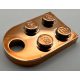 3176 Chrome COPPER Plate, Modified 3 x 2 with Hole  Custom Chromed by BUBUL