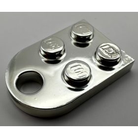   3176 Chrome Silver Plate, Modified 3 x 2 with Hole  Part:3176 chromed by Bubul