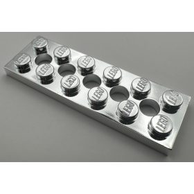   32001 | Chrome Silver Technic, Plate 2 x 6 with 5 Holes | Custom Chromed by Bubul