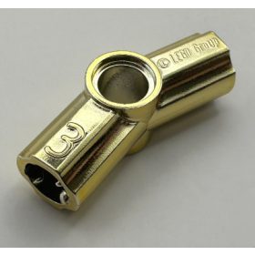   32016 | Chrome GOLD Technic, Axle and Pin Connector Angled #3 - 157.5 degrees | Custom Chromed by BUBUL