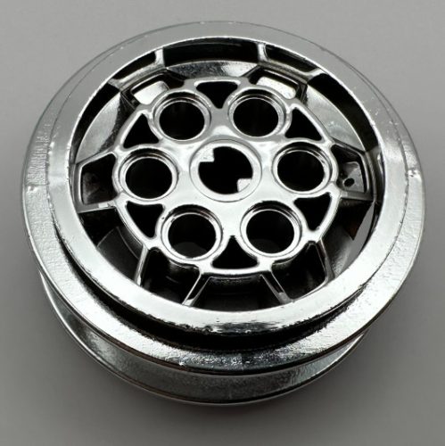32020 Chrome Silver Wheel 43.2mm D. x 18mm (extended axle stem)   32020 or similar 86652  Custom chromed by Bubul