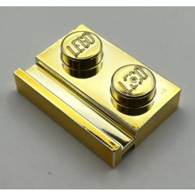   32028 Chrome GOLD Plate, Modified 1 x 2 with Door Rail Custom Chromed by Bubul
