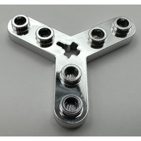   Chrome Silver Technic, Plate Rotor 3 Blade with Smooth Ends and 6 Studs (Propeller)  32125 Custom Chromed by BUBUL