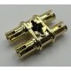 32138 Chrome Gold Technic, Pin Double with Axle Hole Custom Chromed by BUBUL