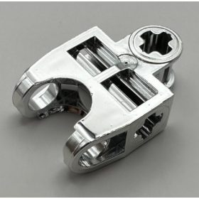  Chrome Silver Technic, Axle Connector 2 x 3 with Ball Socket, Open Sides  32174 Custom Chromed by BUBUL