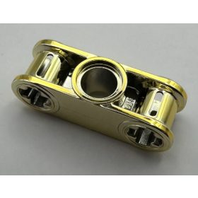   Chrome Gold Technic, Axle and Pin Connector Perpendicular 3L with Center Pin Hole  32184 Custom Chromed by BUBUL