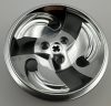 32197 Chrome Silver Wheel 81.6 x 34 ZR Three Spoke Swirl  Custom Chromed by BUBUL