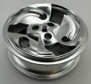 32197 Chrome Silver Wheel 81.6 x 34 ZR Three Spoke Swirl  Custom Chromed by BUBUL