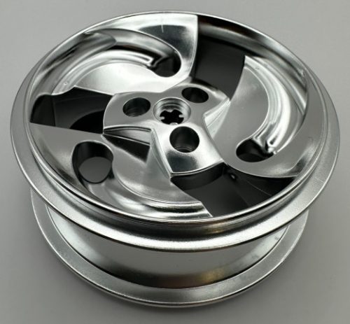32197 Chrome Silver Wheel 81.6 x 34 ZR Three Spoke Swirl  Custom Chromed by BUBUL