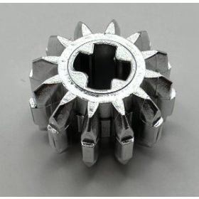   32270 Chrome Silver Technic, Gear 12 Tooth Double Bevel Custom chromed by BUBUL
