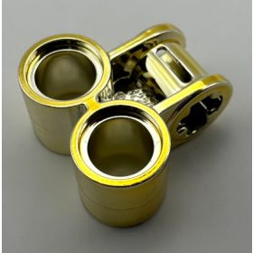   32291, 42163 | Chrome Gold Technic, Axle and Pin Connector Perpendicular Double | Custom Chromed by BUBUL
