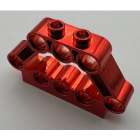   Chrome-RED Technic, Pin Connector Block 1 x 5 x 3 (R) Part 32333 Custom Chromed by BUBUL