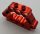 Chrome-RED Technic, Pin Connector Block 1 x 5 x 3 (R) Part 32333 Custom Chromed by BUBUL