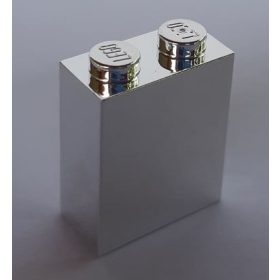   3245 | Chrome Silver Brick 1 x 2 x 2 with Inside Axle Holder | Custom Chromed by BUBUL