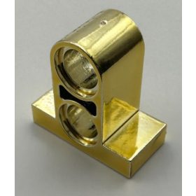   32530 Chrome Gold Technic, Pin Connector Plate 1 x 2 x 1 2/3 with 2 Holes (Double on Top)  Custom Chromed by BUBUL