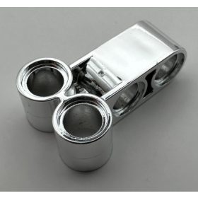   32557 | Chrome Silver Technic, Pin Connector Perpendicular Double 3L | Custom Chromed by Bubul