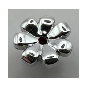   32606 | Chrome Silver Friends Accessories Flower with 7 Thick Petals and Pin | Custom Chromed by BUBUL