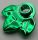 32607 |  Chrome Green Plant Plate, Round 1 x 1 with 3 Layered Leaves or 5971 | Custom Chromed by BUBUL