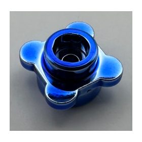   33291 Chrome Blue Plate, Round 1 x 1 with Flower Edge  33291 or 28573 Custom Chromed by BUBUL