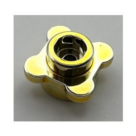   33291 Chrome Gold Plate, Round 1 x 1 with Flower Edge (4 Knobs) Part: 33291 or 28573 Custom Chromed by Bubul