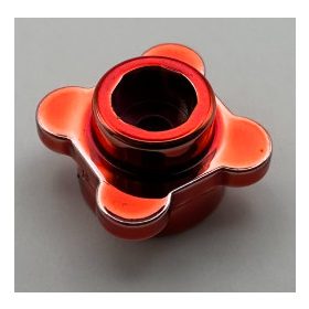   33291 Chrome-Red Plate, Round 1 x 1 with Flower Edge (4 Knobs) (R) Part 33291 or 28573 Custom Chromed by Bubul