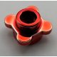 33291 Chrome-Red Plate, Round 1 x 1 with Flower Edge (4 Knobs) (R) Part 33291 or 28573 Custom Chromed by Bubul