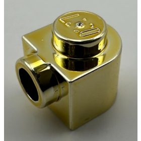   3386 | Chrome Gold Brick, Round 1 x 1 x 2/3 Half Circle Extended with Stud on Side | Custom Chromed by BUBUL
