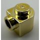 3386 | Chrome Gold Brick, Round 1 x 1 x 2/3 Half Circle Extended with Stud on Side | Custom Chromed by BUBUL