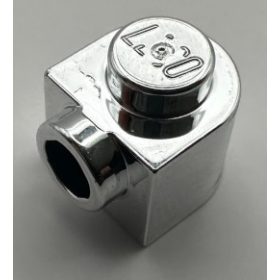   3386 | Chrome Silver Brick, Round 1 x 1 x 2/3 Half Circle Extended with Stud on Side | Custom Chromed by BUBUL
