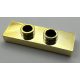 34103 Chrome Gold Plate, Modified 1 x 3 with 2 Studs (Double Jumper)  Custom Chromed by BUBUL