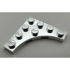   35044 Chrome Silver Plate, Modified 4 x 4 with 3 x 3 Curved Cutout Custom Chromed by Bubul