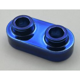   35480 Chrome Blue Plate, Modified 1 x 2 Rounded with 2 Open Studs 35480  Custom Chromed by BUBUL