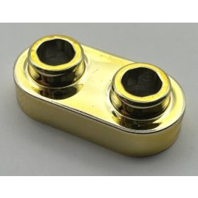   35480 Chrome GOLD Plate, Modified 1 x 2 Rounded with 2 Open Studs 35480  Custom Chromed by BUBUL