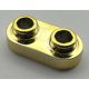 35480 Chrome GOLD Plate, Modified 1 x 2 Rounded with 2 Open Studs 35480  Custom Chromed by BUBUL