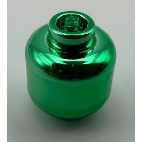   3626 | Chrome Green Minifig, - Head (Plain) - Hollow Stud | Custom Chromed by BUBUL