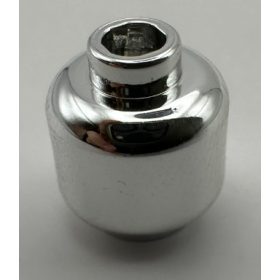   3626 | Chrome Silver Minifig, Head (Plain) - Solid Stud | Custom Chromed by BUBUL