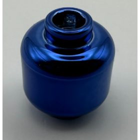   3626 | Chrome Blue Minifig, - Head (Plain) - Hollow Stud | Custom Chromed by BUBUL