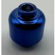 3626 | Chrome Blue Minifig, - Head (Plain) - Hollow Stud | Custom Chromed by BUBUL
