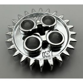   3648 Chrome Silver Technic, Gear 24 Tooth (New Style with Single Axle Hole)   or 24505 or :x187  Custom Chromed by BUBUL