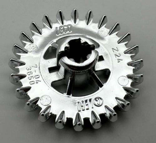 3650 Chrome Silver Technic, Gear 24 Tooth Crown - Reinforced 3650a 3650b   Custom chromed by Bubul