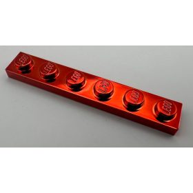3666 | Chrome Red Plate 1 x 6  | Custom Chromed by Bubul