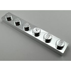 3666 | Chrome Silver Plate 1 x 6  | Custom Chromed by Bubul