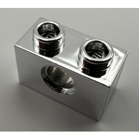   3700 | Chrome Silver Technic, Brick 1 x 2 with Hole | Custom Chromed by Bubul
