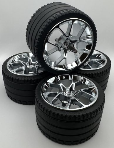 35187 Chrome Silver Wheel 62.3mm D. x 42mm Technic Racing Large 37383 or 35187 Custom Chromed by Bubul Bugatti rim