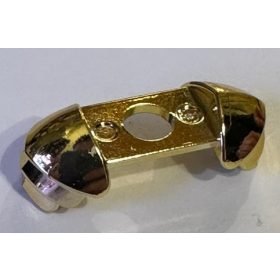   37614 | Chrome Gold Minifigure Armor Shoulder Pads Ridged | Custom Chromed by BUBUL