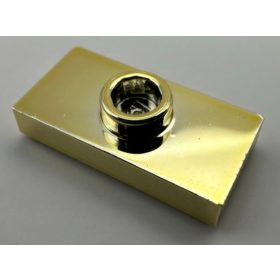   15573 Chrome Gold Plate, Modified 1 x 2 with 1 Stud (Jumper) or 15573  Custom Chromed by Bubul