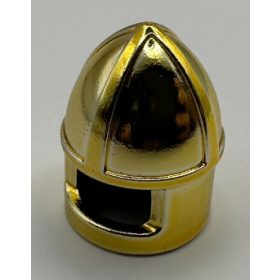   3896 Chrome Gold Minifig, Headgear Helmet Castle with Chin Guard  Custom Chromed by Bubul