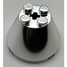  3943 | Chrome Silver Cone 4 x 4 x 2 with Axle Hole | Custom Chromed by BUBUL