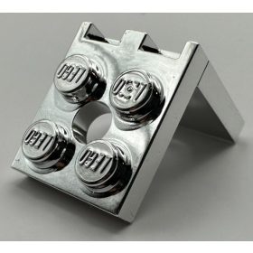  3956, 35262 | Chrome Silver Bracket 2 x 2 - 2 x 2 with 2 Holes | Custom Chromed by Bubul