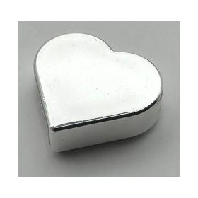   39739 Chrome Silver Tile, Round 1 x 1 Heart Custom Chromed by BUBUL